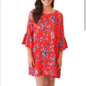 LaRoque red silk dress